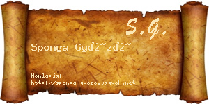 Sponga Győző névjegykártya